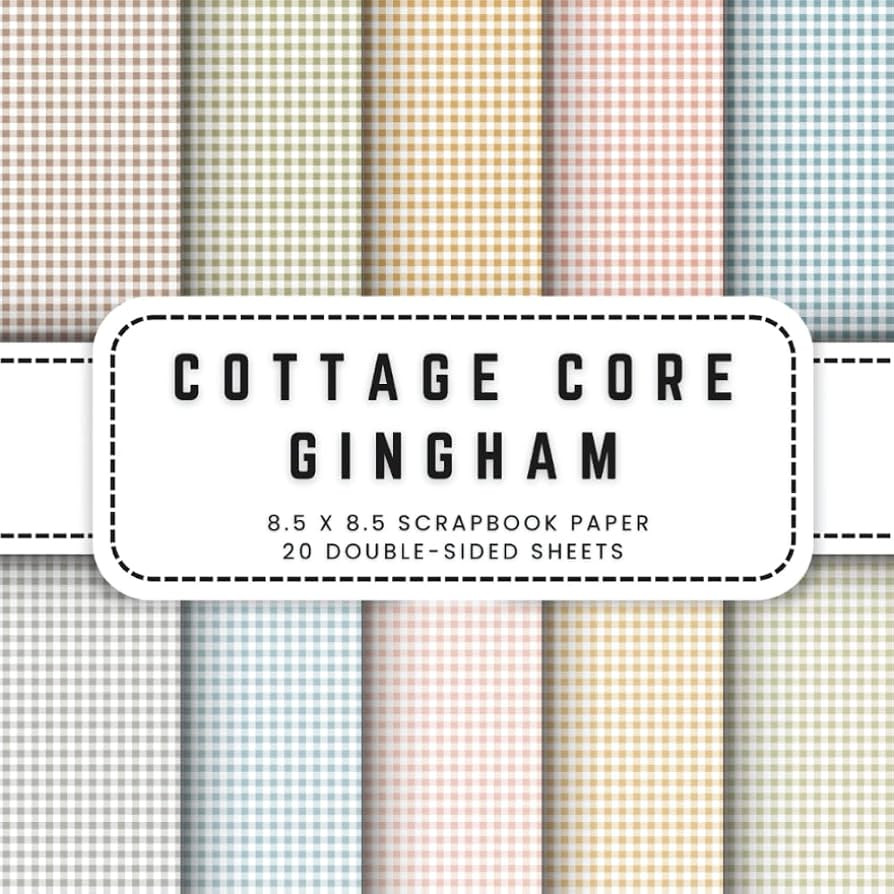 Cottage Core Gingham Scrapbook Paper: 10 Pastel Cottagecore Double-sided Sheets, 8.5 x 8.5 (21.59... | Amazon (US)