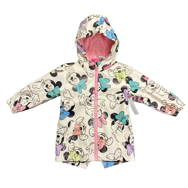 Disney Junior Girl's Long Sleeve Full Zip Hooded Rain Jacket (5T) | Walmart (US)