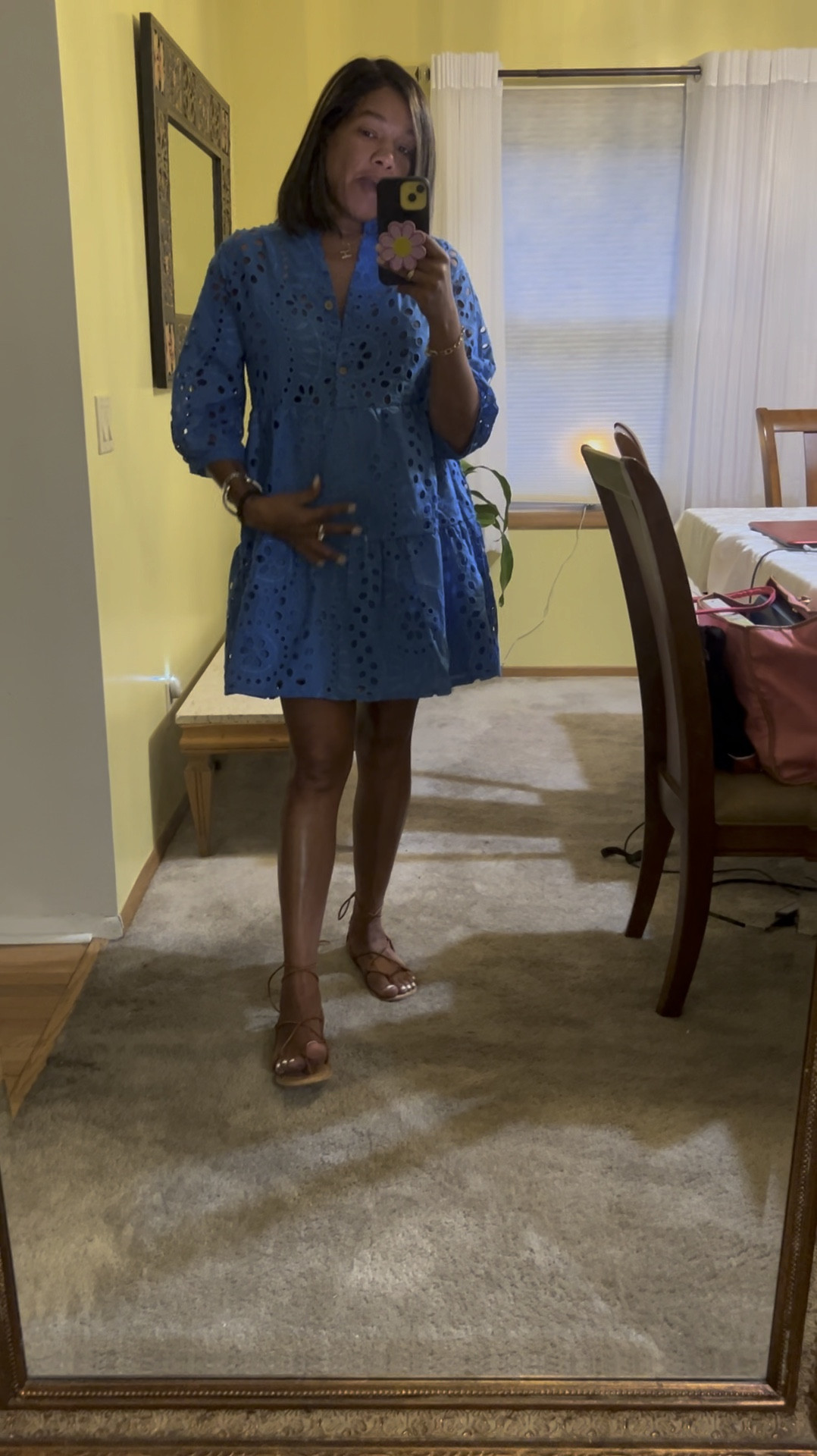 The perfect dress for a day out shopping or a night out with your girlfriends.  Only $25.  Comes in white, green, pink, orange and turquoise.   The eyelet details are just stunning.   

#LTKStyleTip #LTKFindsUnder50 #LTKWorkwear