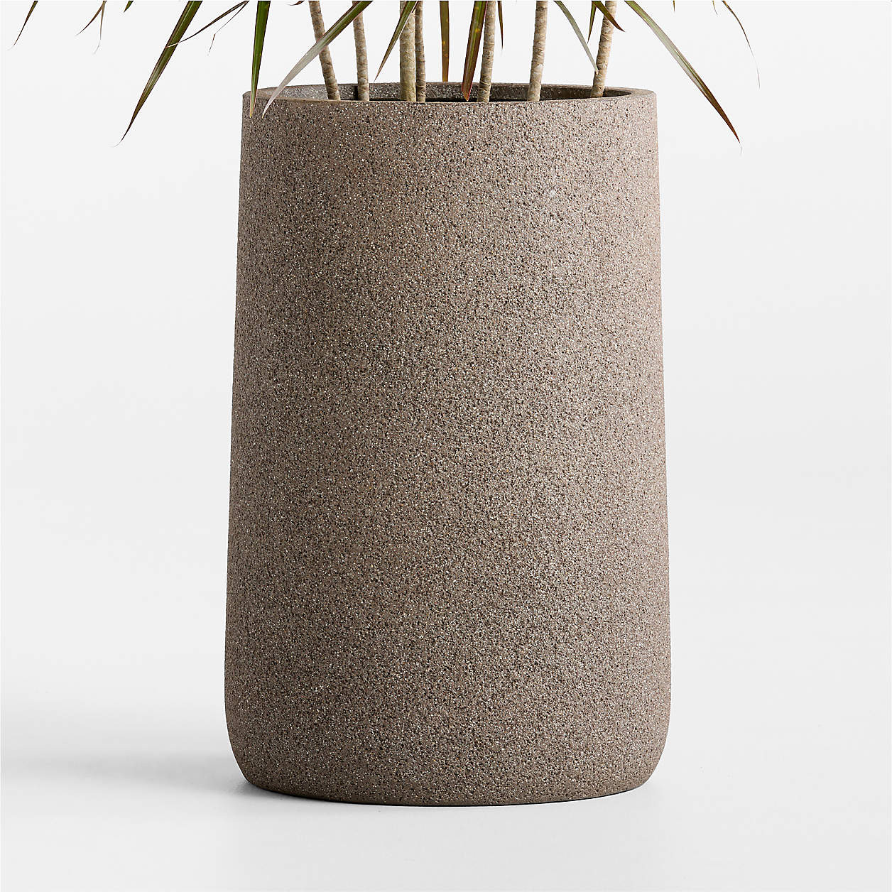 Saabira 23.2" Brown Textured Indoor/Outdoor Planter + Reviews | Crate & Barrel | Crate & Barrel
