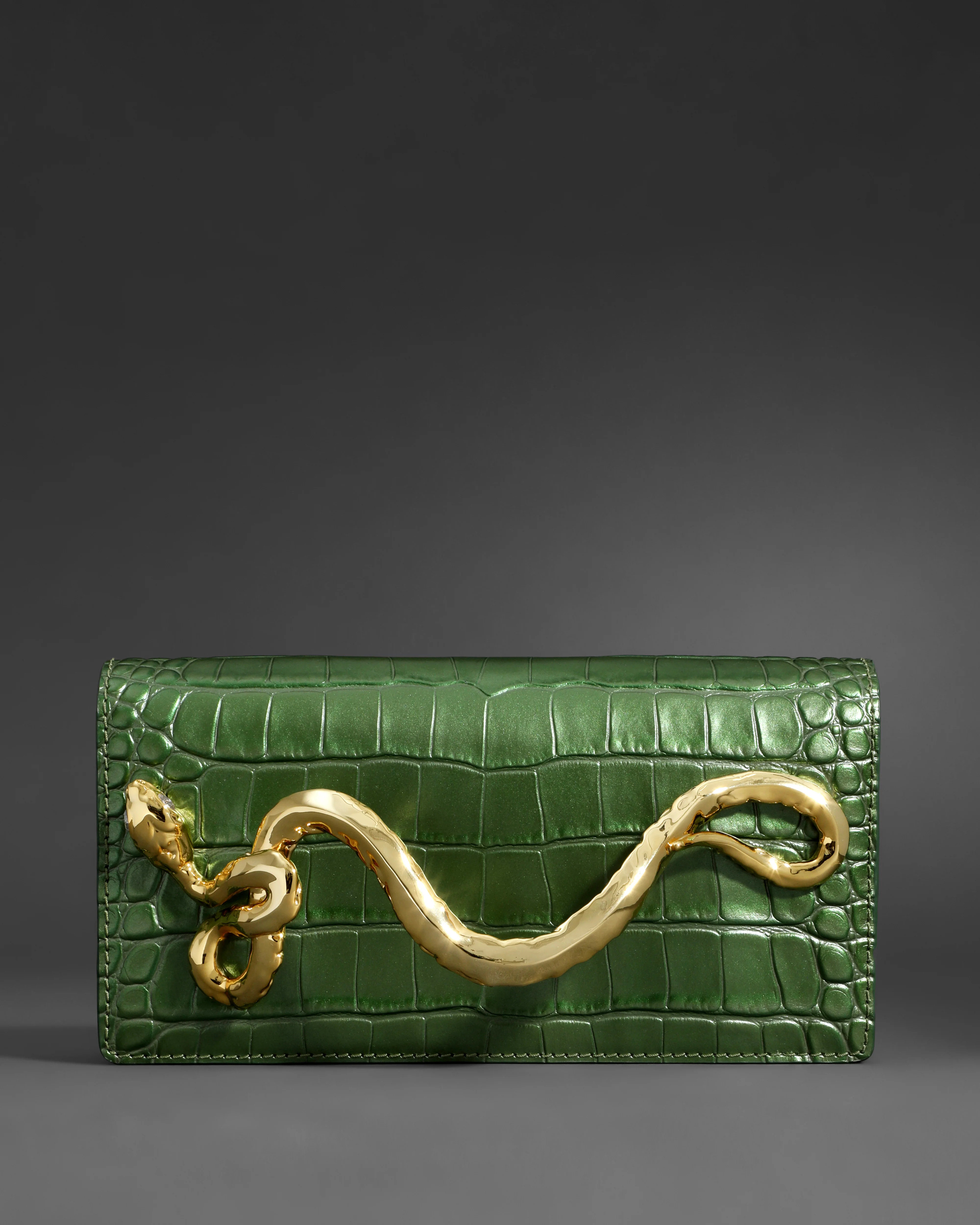 Moss Green Serpent Clutch | Green Statement Clutch Purse | Alexis Bittar