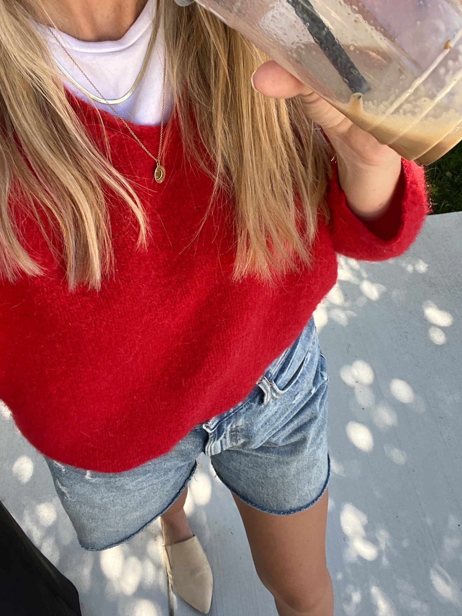 red sweater + shorts. the ideal early fall outfit 

#LTKSeasonal