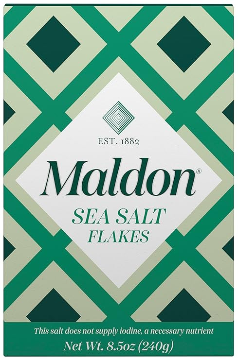 Maldon Salt, Sea Salt Flakes, 8.5 oz (240 g), Kosher, Natural, Unique Gourmet Pyramid Shaped Salt... | Amazon (US)