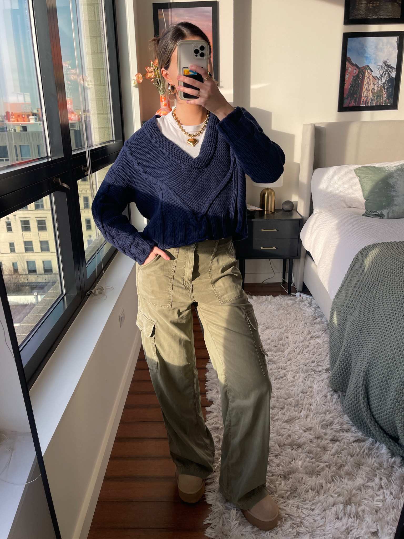 wfh fit!

sweater: sold out but linked some similar ones 
cargoes: 6 long
