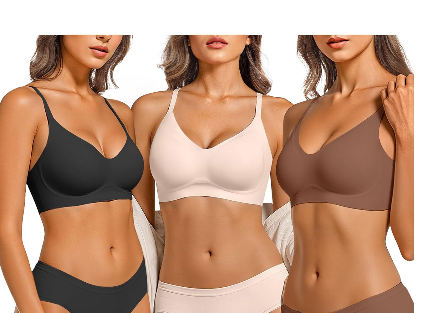 Vertvie Wireless Bras for Women Full Coverage Supportive Seamless Bralettes No Underwire Push Up ... | Amazon (US)