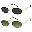 Oval Trendy Retro sunglasses Double bridge for women men 90S Narrow Vintage Small Sunnies AR81048 | Amazon (US)