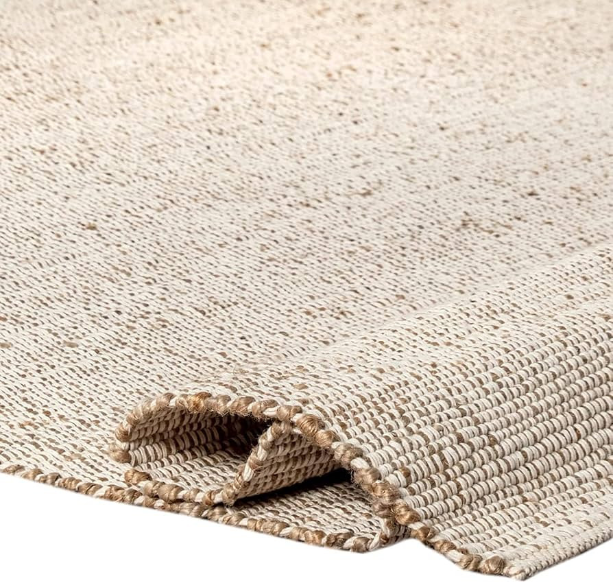 FRELISH DECOR Handwoven Jute Blend Cotton Area Rug - Contemporary Farmhouse Decor- Vintage Rustic... | Amazon (US)