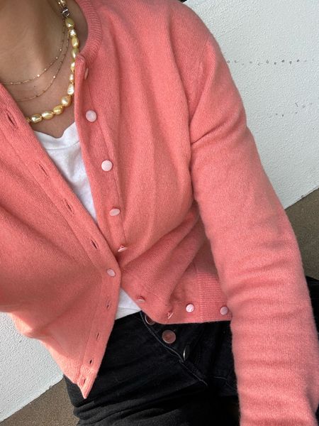 Coral 🪸 pink cashmere cardigan 

#LTKbeauty #LTKstyletip #LTKSeasonal