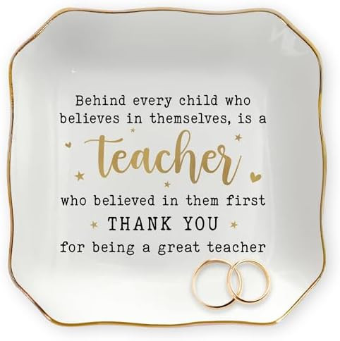 OASSIE Valentines Day Gifts For Teachers Women - 4"X4" Ceramic Jewelry Dish Tray - Appreciation G... | Amazon (US)