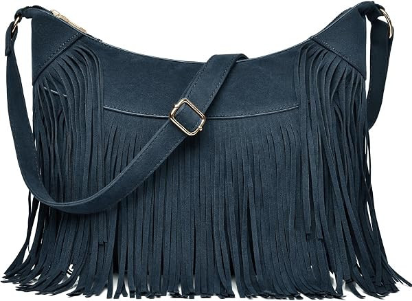 Crossbody Bags for Women Suede Fringe Purse Retro Cross Body Bag | Amazon (US)