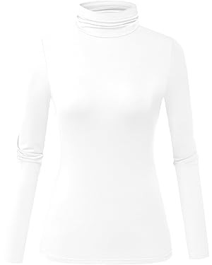 Herou Womens Long Sleeve Turtleneck Slim Fitted Lightweight Casual Active Layer Tops Shirts | Amazon (US)