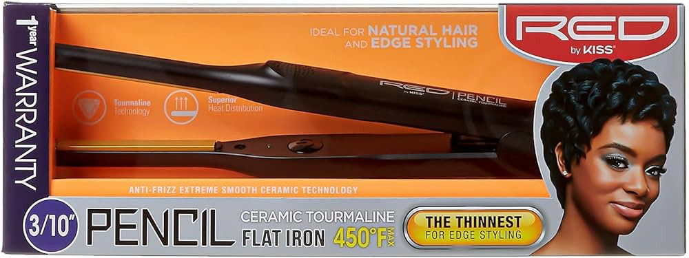 Kiss Red by Pencil Flat Iron Hair Straightener, 0.3 Inch, Ceramic | Amazon (US)