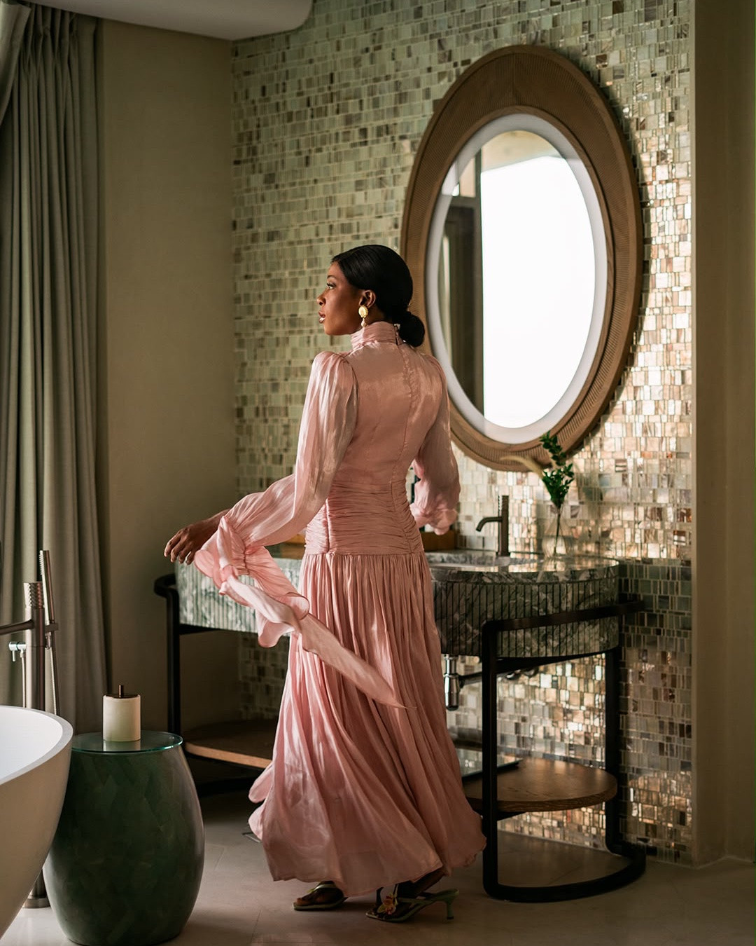 Soft Pink Statement

A romantic blush-pink look with a sculpted ruched bodice, high neckline and flowing skirt. The sheer sleeves and exaggerated ties add softness and drama, making it perfect for elegant dinners and occasion dressing.

#LTKFashionMonth #LTKstyletip #LTKdresses