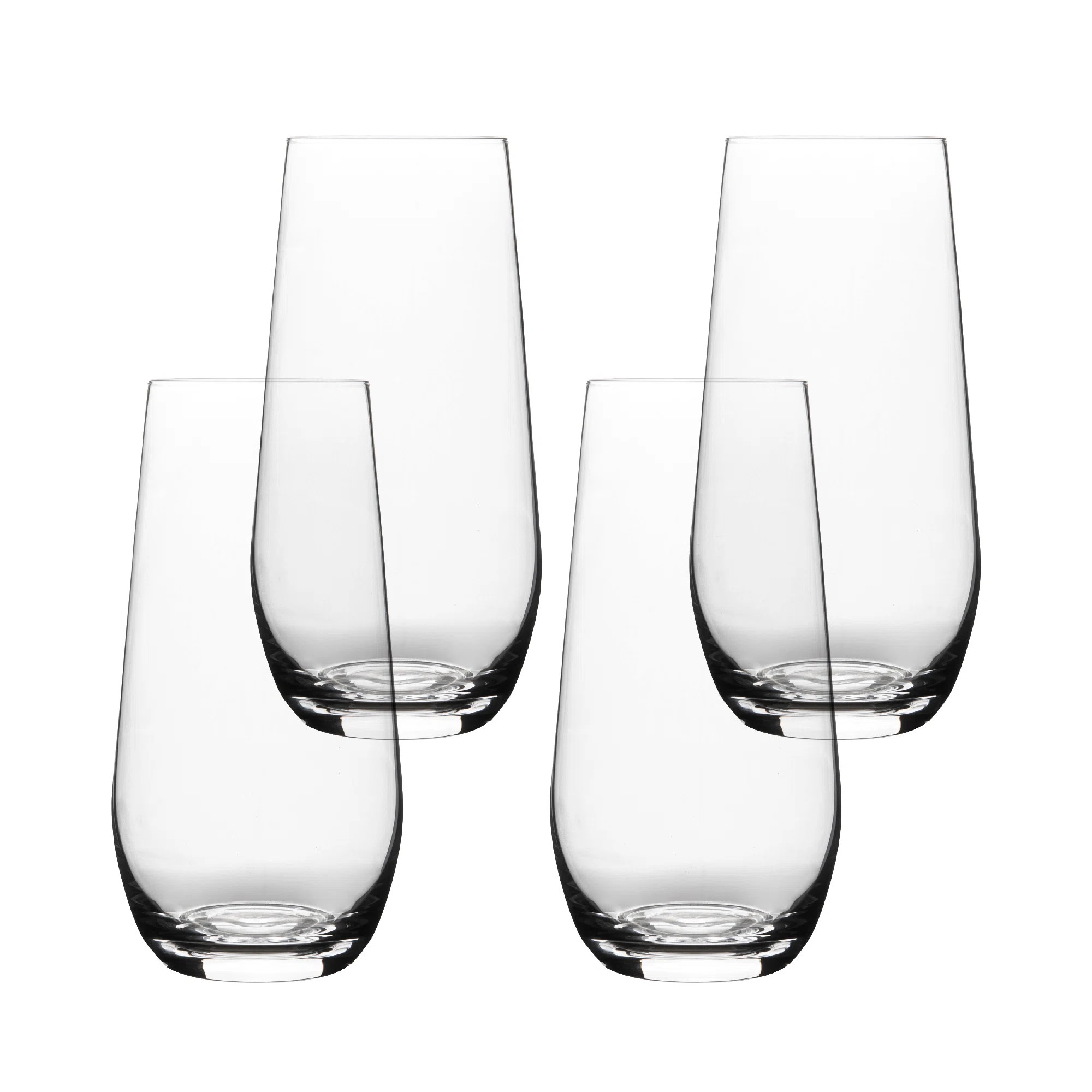 Over & Back over&back Tall Stemless Mouth-Blown Glassware - Set of 4 Drinking Glasses | Birch Lan... | Birch Lane