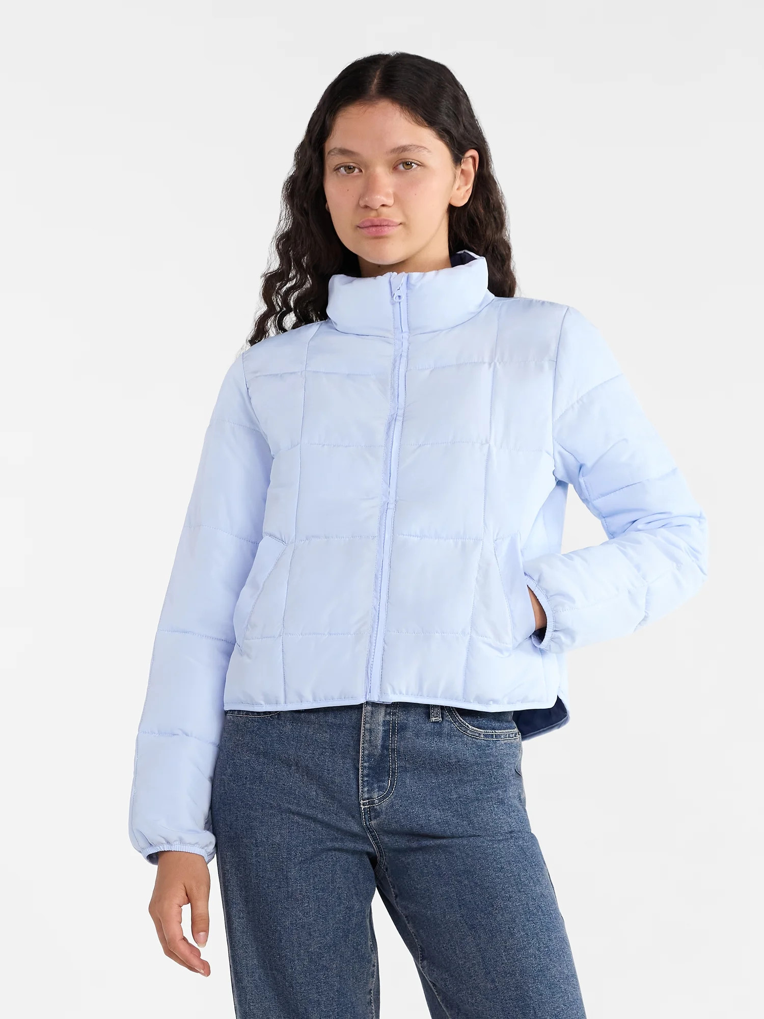 No Boundaries Packable Puffer Jacket, Women's and Women's Plus Sizes XS-4X | Walmart (US)