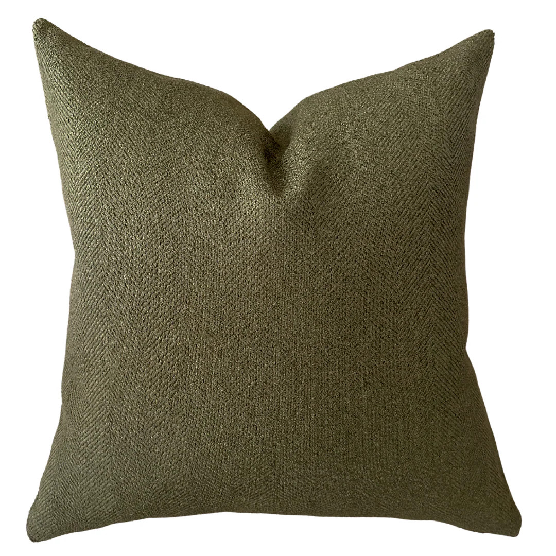 Olive Green Jumper Pillow Cover | Hackner Home (US)