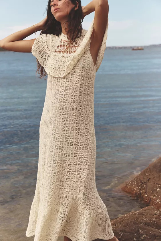 POINTELLE KNIT LONG DRESS | Zara US