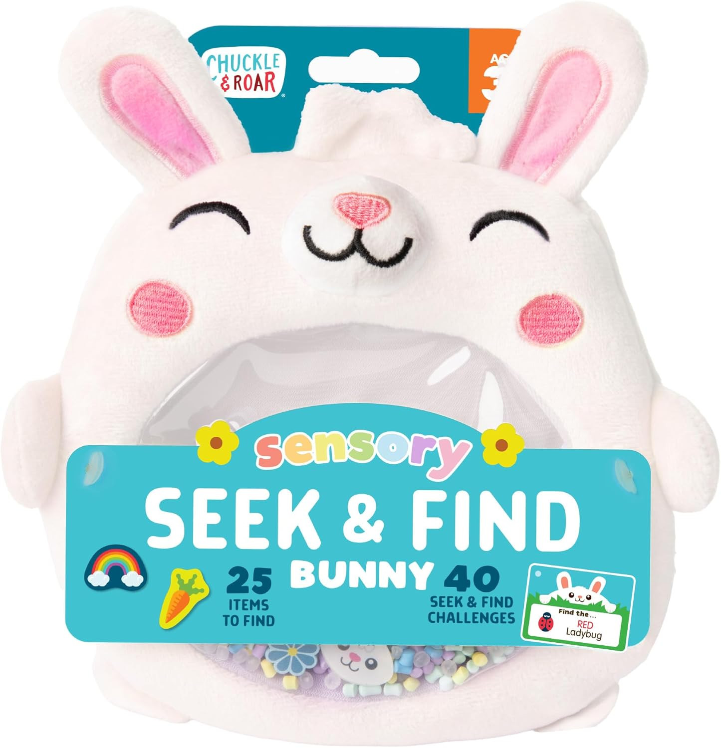 Chuckle & Roar Plush Bunny Rabbit Seek & Find Toy with Hidden Objects, Picture Challenge Cards & ... | Amazon (US)
