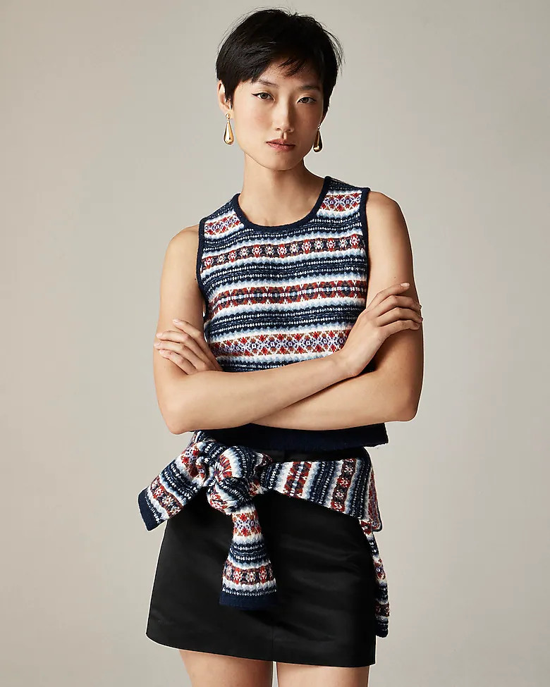 Fair Isle sweater shell in boiled wool blend | J. Crew US