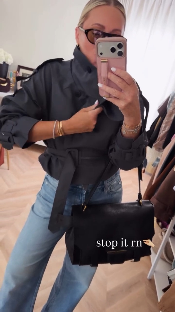 Best selling jeans rn! NEW arrivals for fall! Jacket is so good! Jeans I have tts + sized up for baggy fit option too!

Fall style. Fall outfits. Fall jackets. Fall2026. Bag. Leather bag. Fall trends. Baggy jeans.

#LTKootd #LTKSeasonal #LTKSaleAlert