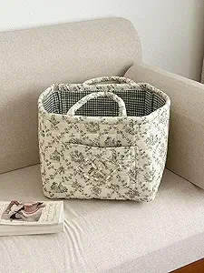 Storage Basket Boho Fabric Large Collapsible Floral Laundry Nursery Hamper Portable Folding Stora... | Amazon (US)