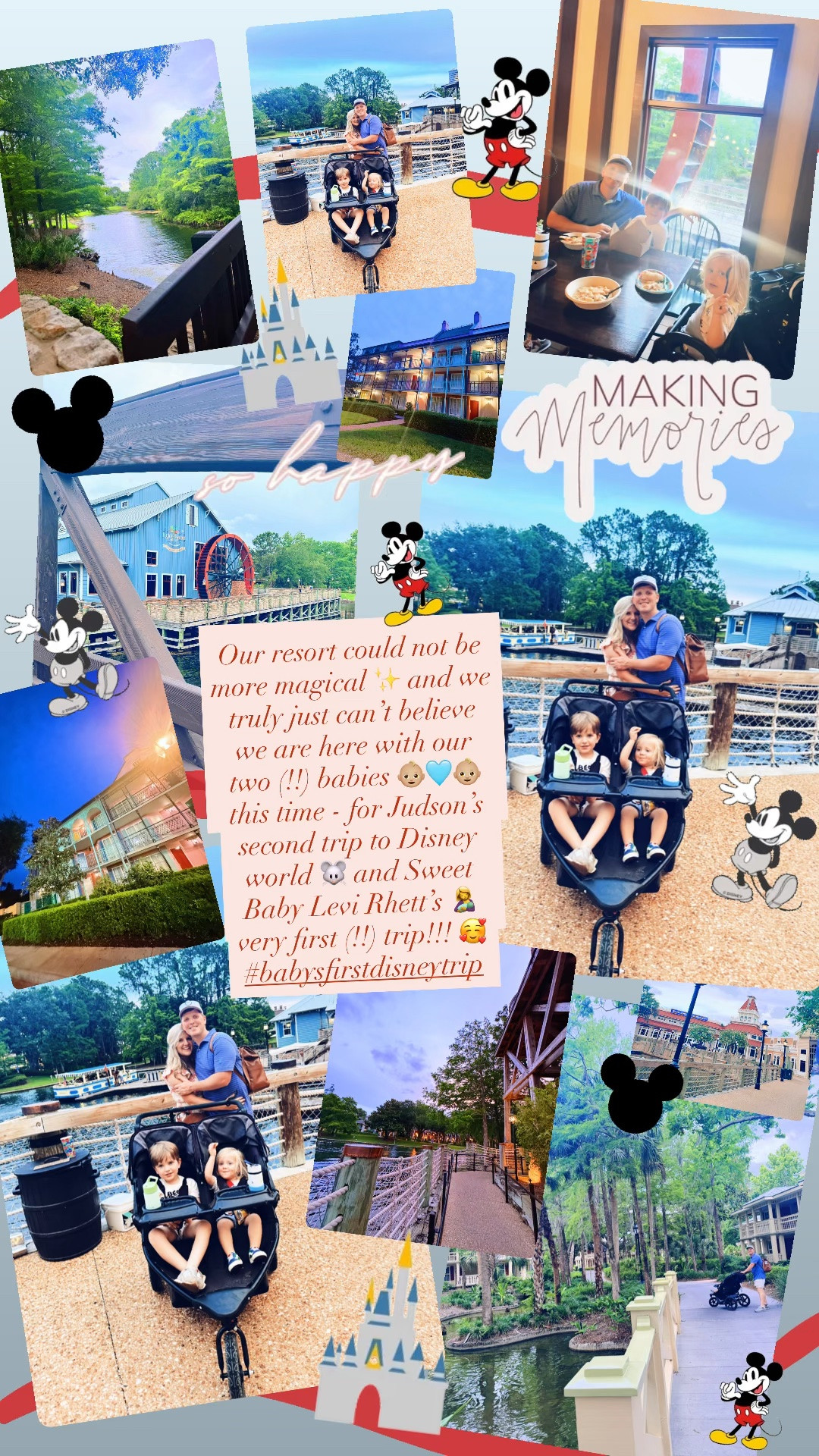 Our resort could not be more magical ✨ and we truly just can’t believe we are here with our two (!!) babies 👶🏼🩵👶🏼 this time - for Judson’s second trip to Disney world 🐭 and Sweet Baby Levi Rhett’s 🤱 very first (!!) trip!!! 🥰 #babysfirstdisneytrip
