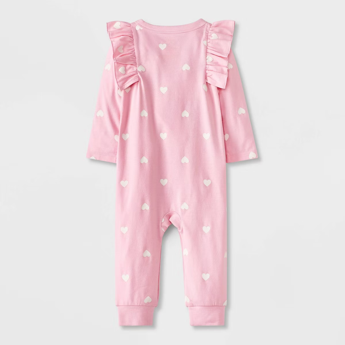 Baby Girls' Heart Printed Romper - Cat & Jack™ Light Pink 12M | Target