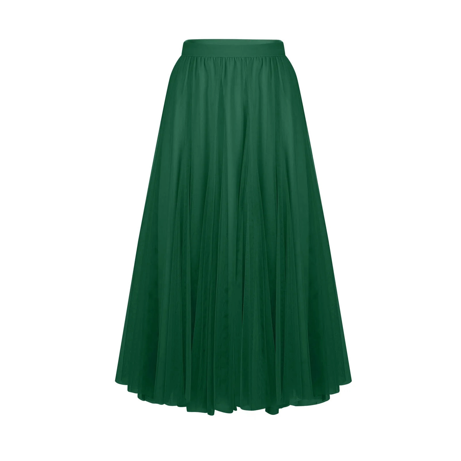 FRSASU Women's High Elastic Waist Pleated Chiffon Skirt Summer Flowy Midi Swing A-line Skirts Arm... | Walmart (US)