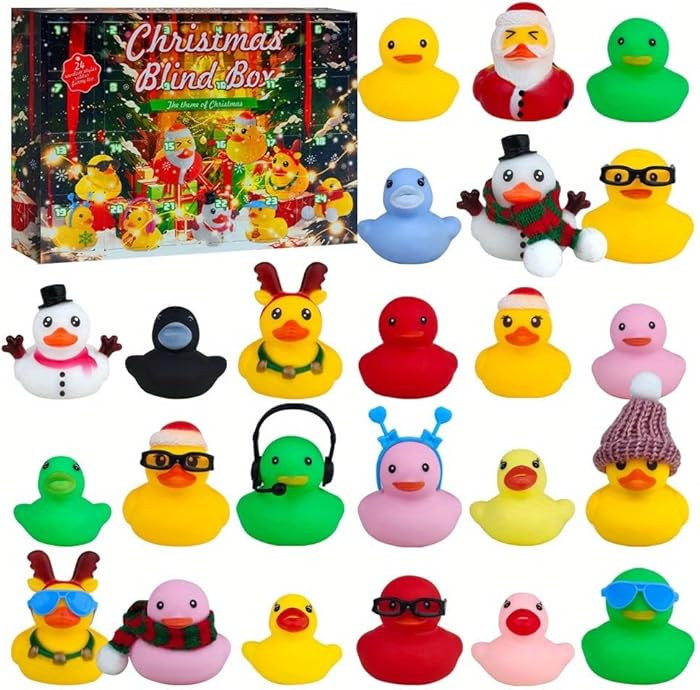 Advent Calendar, Christmas Tree Decorations, Rubber Duck mini Duck, 24 Days of Christmas Rubber D... | Amazon (US)