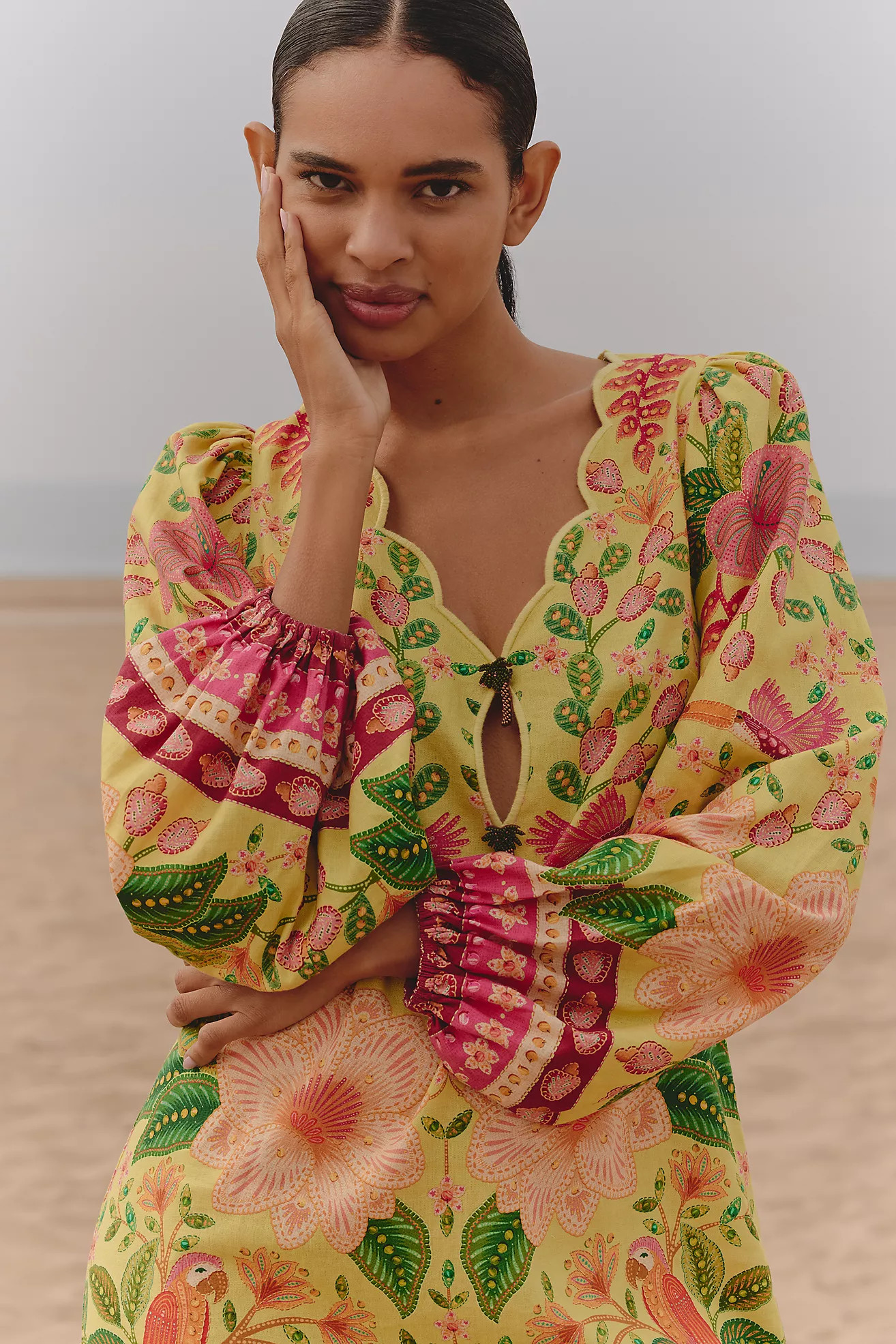 Farm Rio x Anthropologie Long-Sleeve Midi Dress | Anthropologie (US)