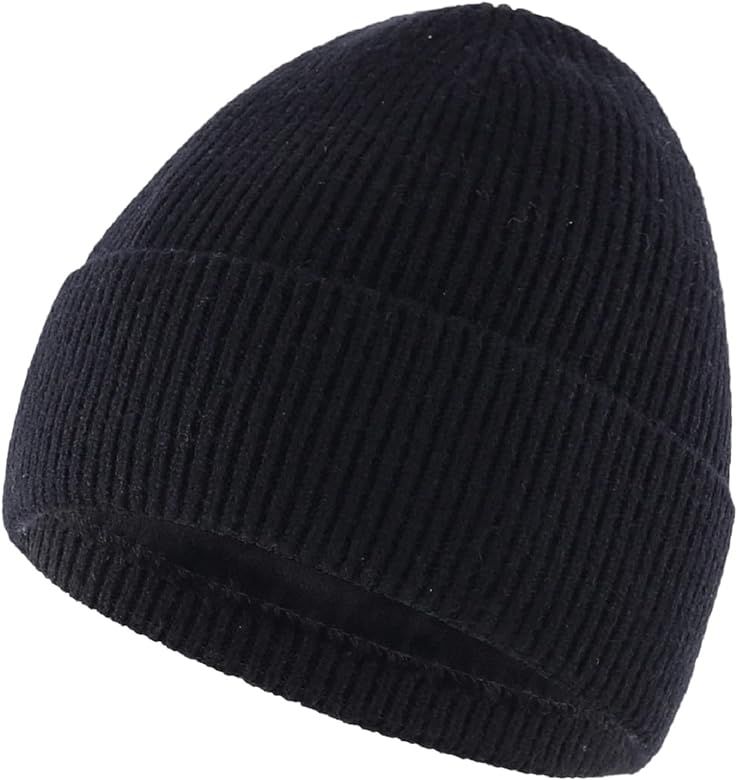 Connectyle Kids Beanie Hat Warm Winter Hats for Boys Girls Fleece Lined Knit Cap | Amazon (US)