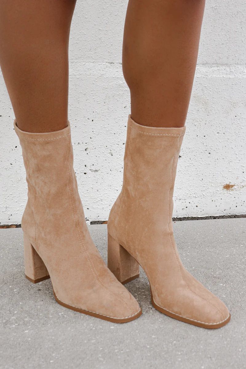 Camille Boot in Beige | lauren nicole