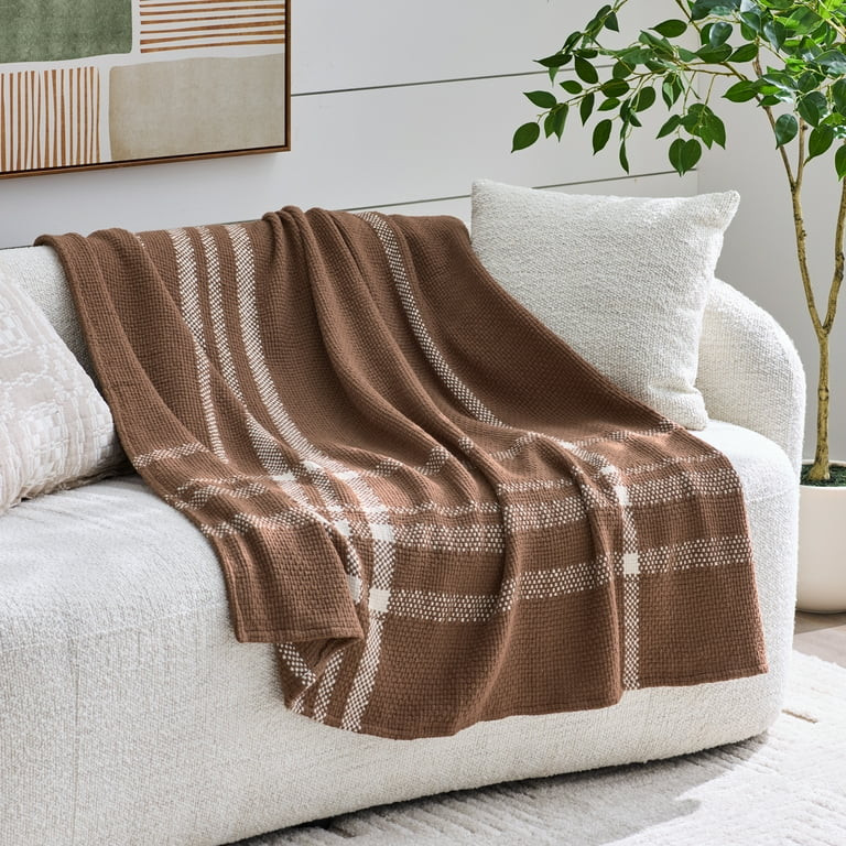 Better Homes & Gardens Brown Wool Woven Basketweave Throw, 50x72" | Walmart (US)
