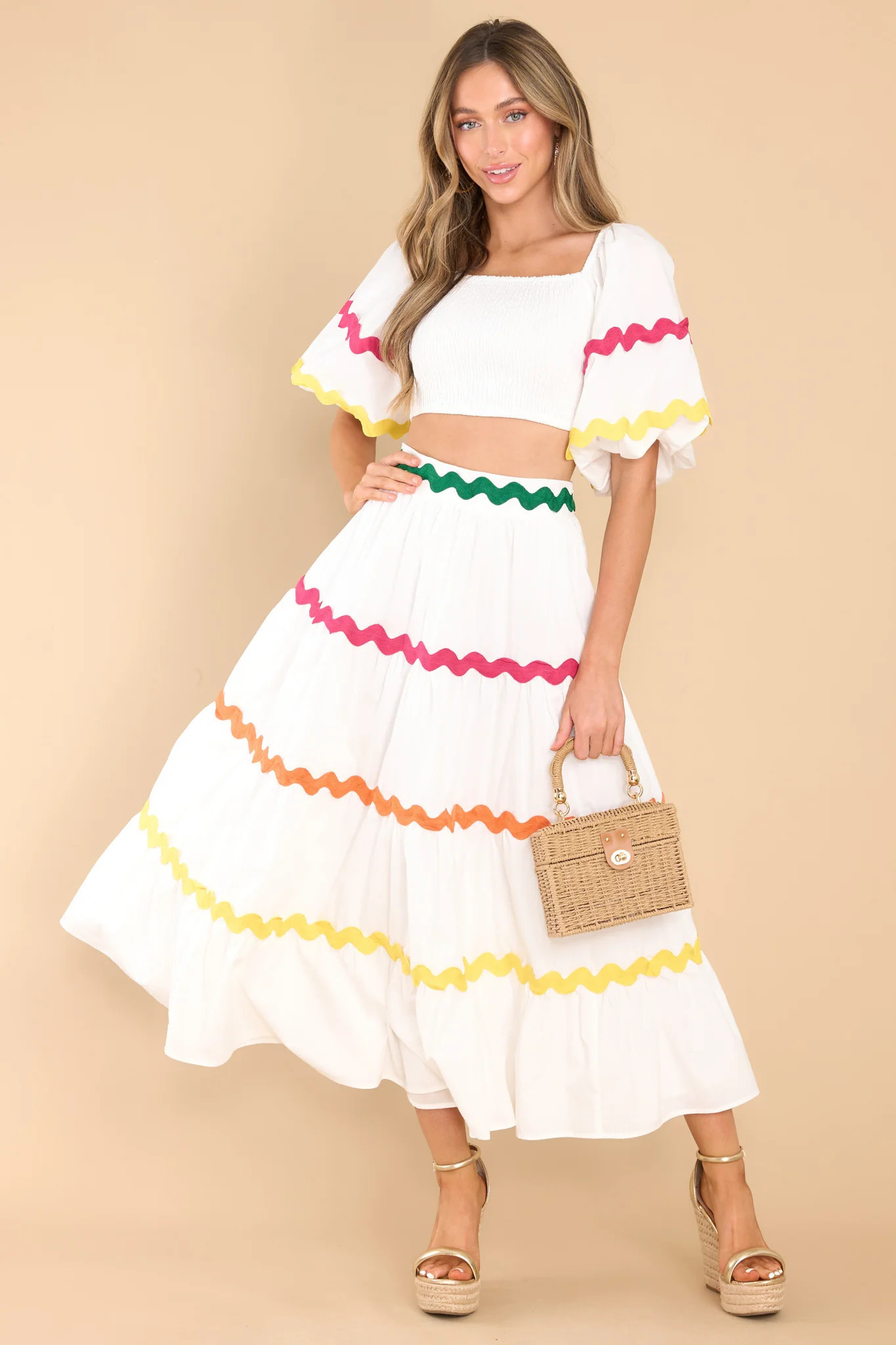 Summertime Sweetheart White Skirt | Red Dress 