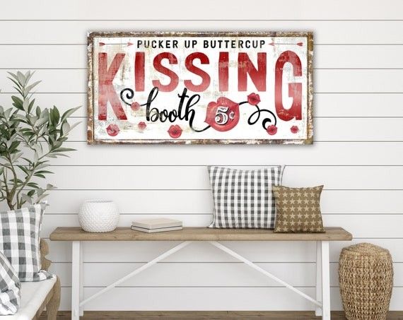 Kissing Booth Sign Vintage Sign | Etsy (US)