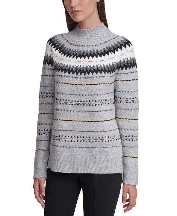 Fair Isle Mock-Neck Sweater | Macys (US)