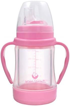 I Play, Baby Glass Sip N Straw Cup Light Pink | Amazon (US)
