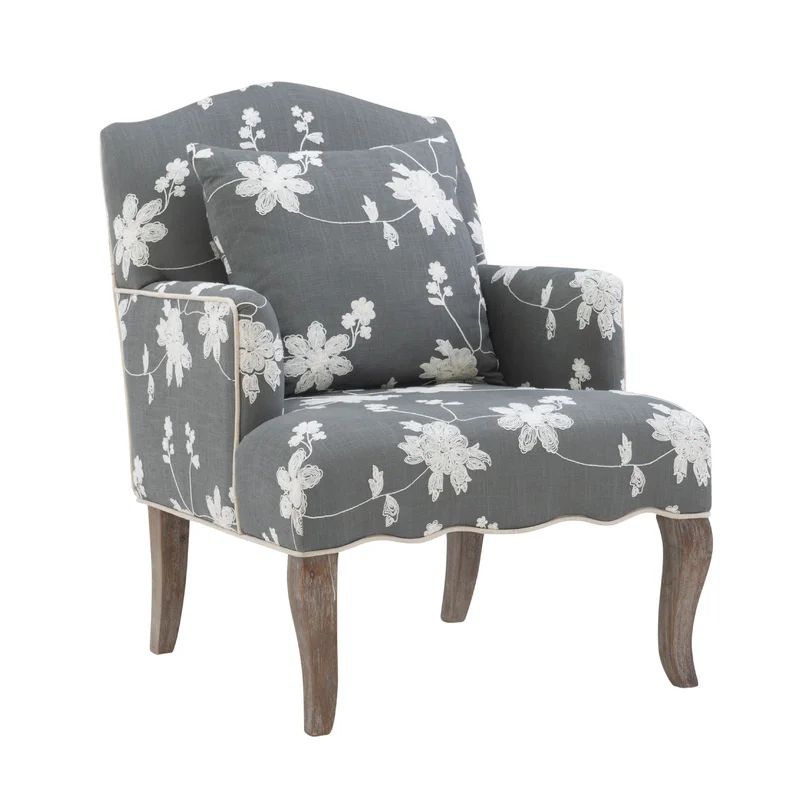 Harmony Floral Embroidered Upholstered Accent Armchair | Wayfair North America