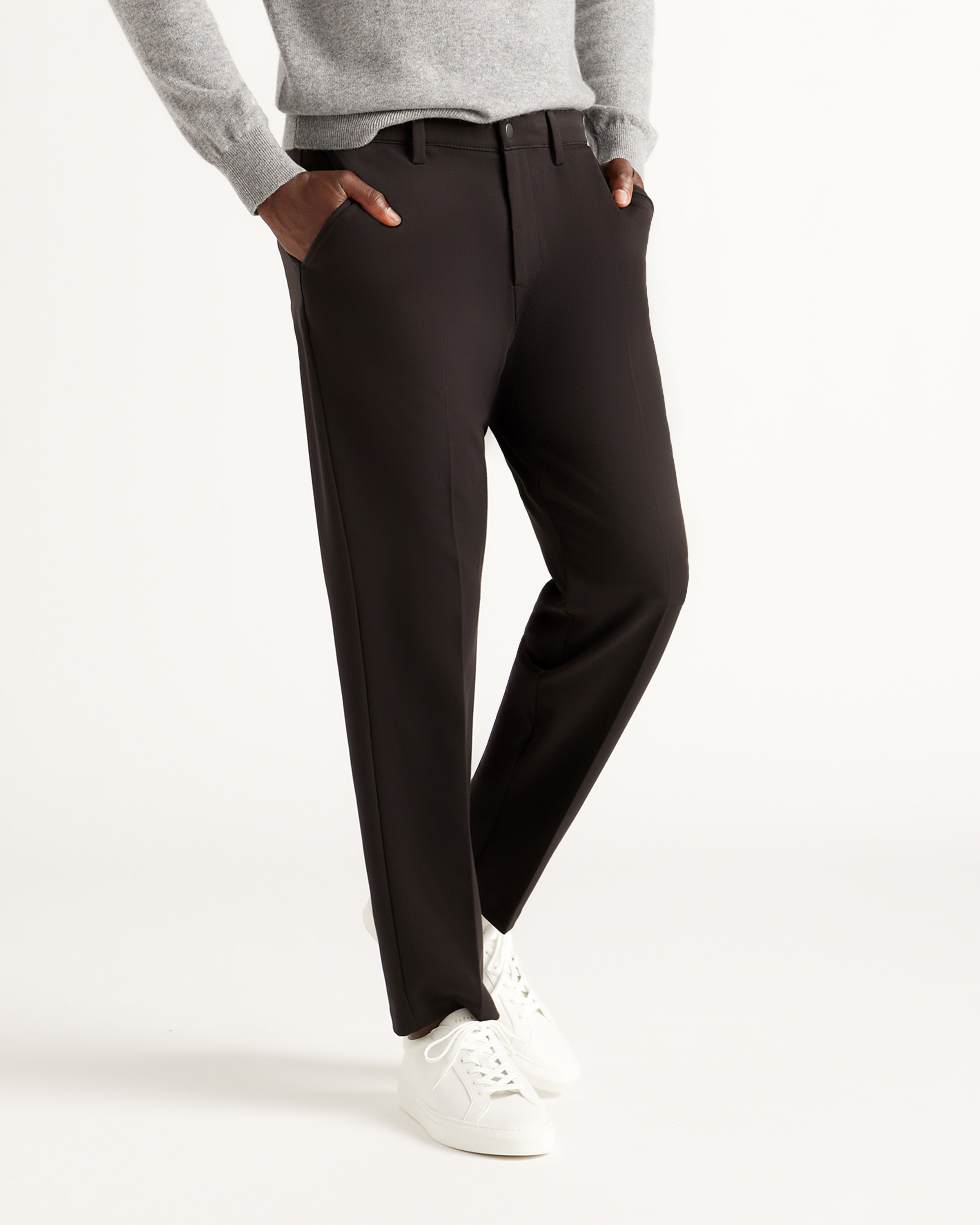 Quince | Men's Ultra-Stretch 24/7 Smart Chinos Athletic Tapered in Black, Size 38X30, 100% Polyester | Quince