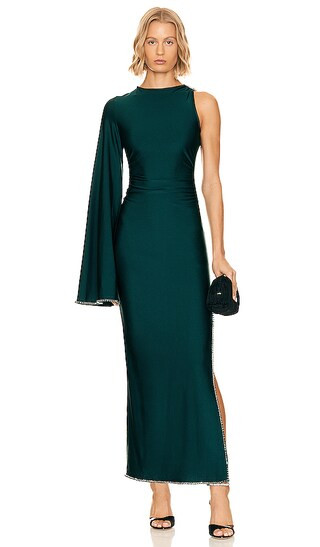 Khriya Diamante Trim Maxi Dress in Green | Revolve Clothing (Global)