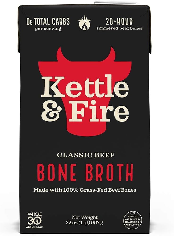 Kettle & Fire KETTLE & FIRE Bone Broth, Beef, 32 Oz | Amazon (US)