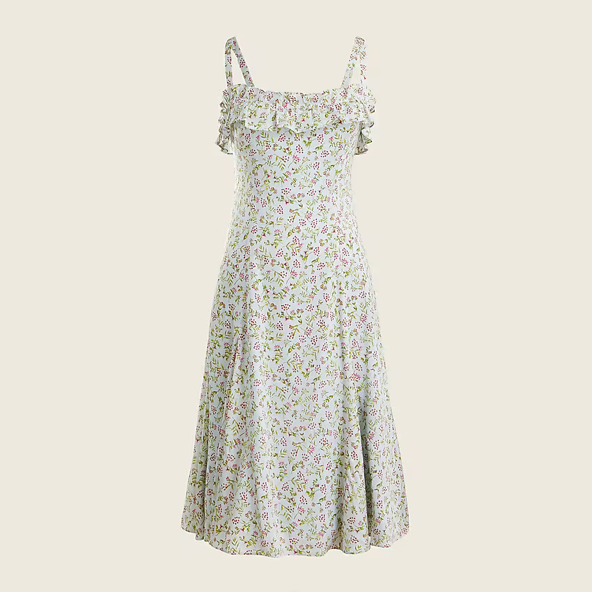 Ruffle stretch silk dress in wisp floral | J. Crew US