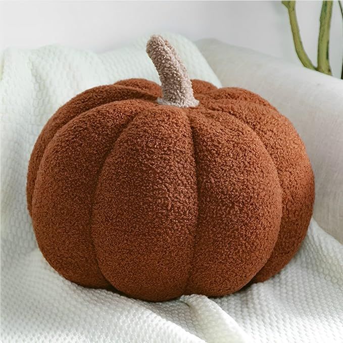 Halloween Pumpkin Pillow Stuffed Pumpkin Fluffy Plush Pumpkin Throw Pillow, Fall Decorative Pumpk... | Amazon (US)