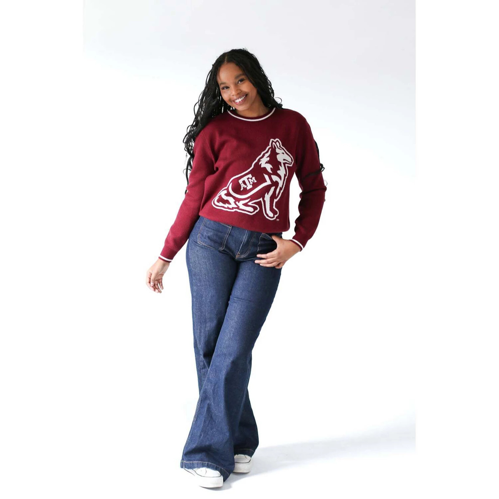 Women's Gameday Social Maroon Texas A&M Aggies Intarsia Mascot Sweater, Size: Large, Red | Kohl's