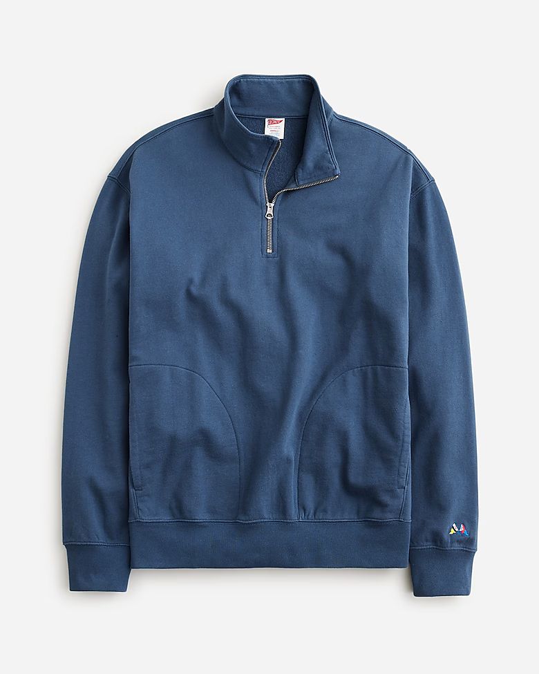Relaxed-fit lightweight french terry quarter-zip sweatshirt | J.Crew US