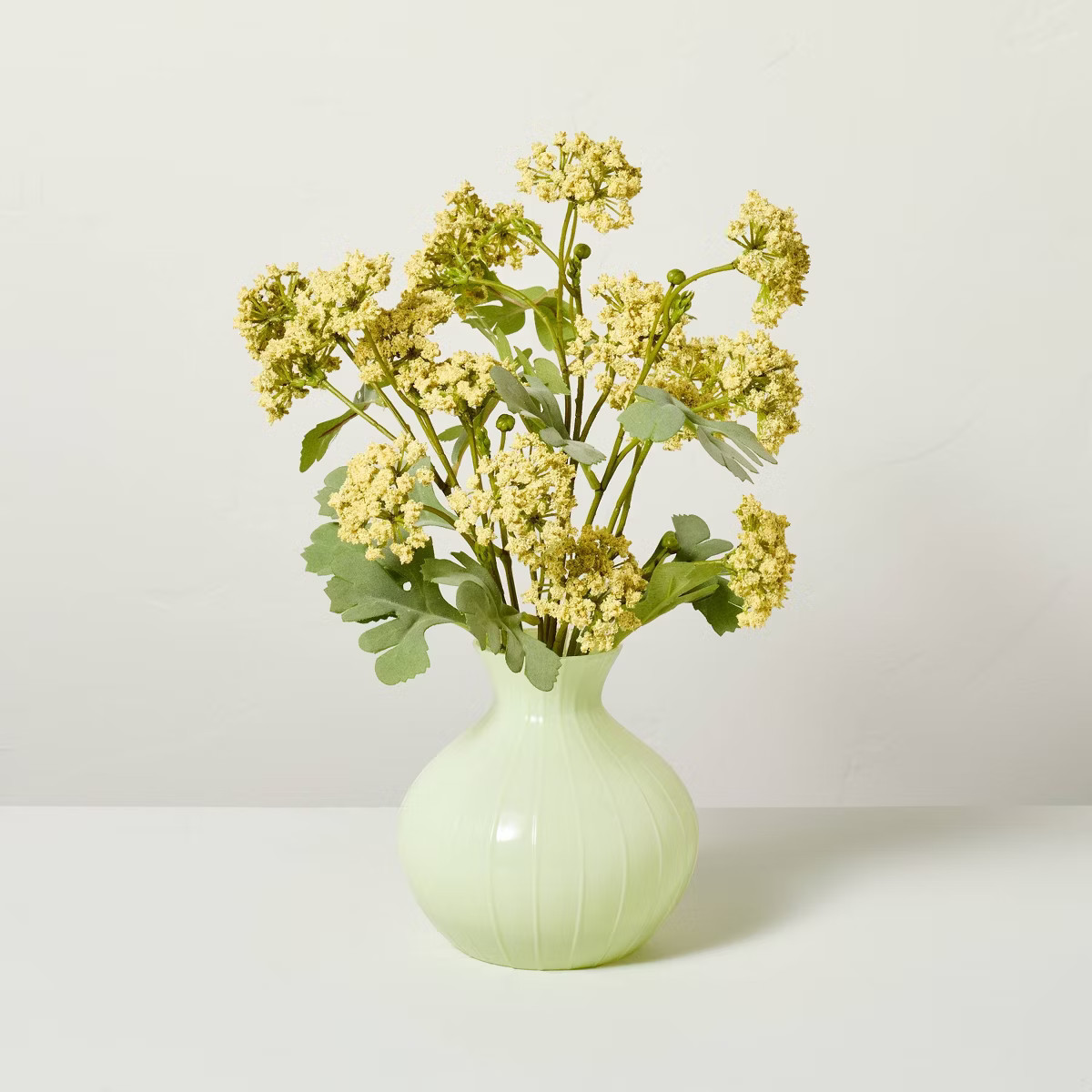 16" Faux Yellow Sedum Floral Summer Arrangement - Hearth & Hand™ with Magnolia | Target