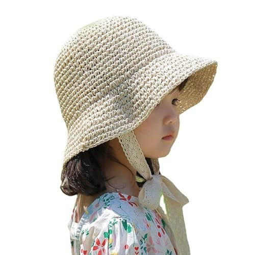 Straw Baby Hat Summer Toddler Girls Beach Sun Hat Little Girl Kids Summer Straw Hat Baby Sun Hat Beige | Amazon (US)