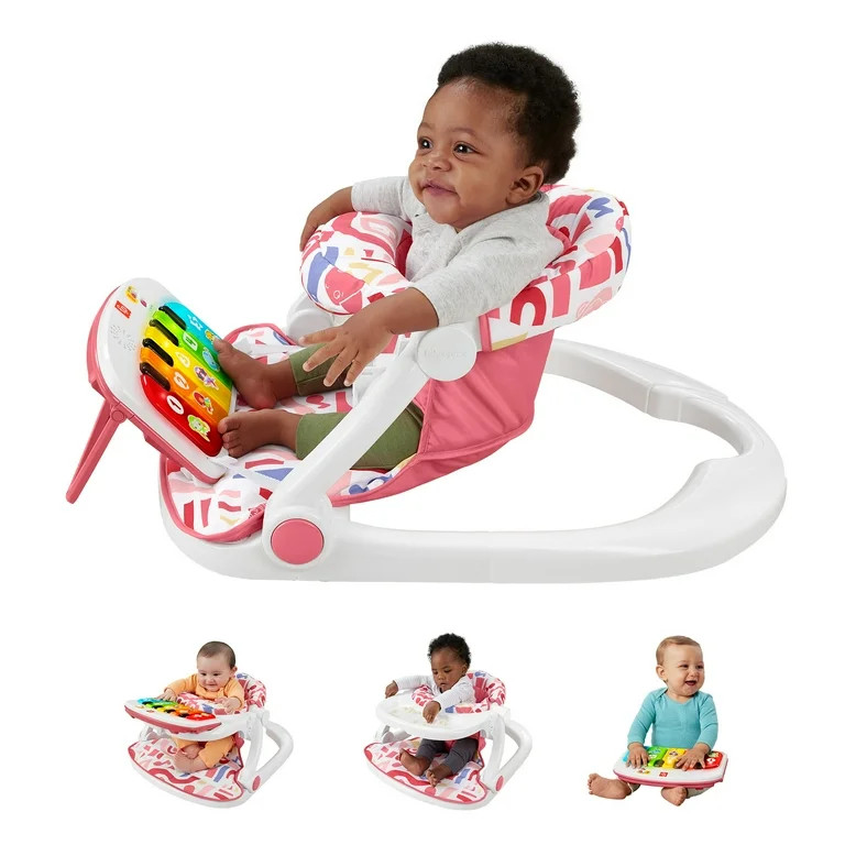 Fisher-Price Kick & Play Deluxe Sit-Me-Up Seat Portable Baby Chair & Learning Toy, Pink, Unisex | Walmart (US)