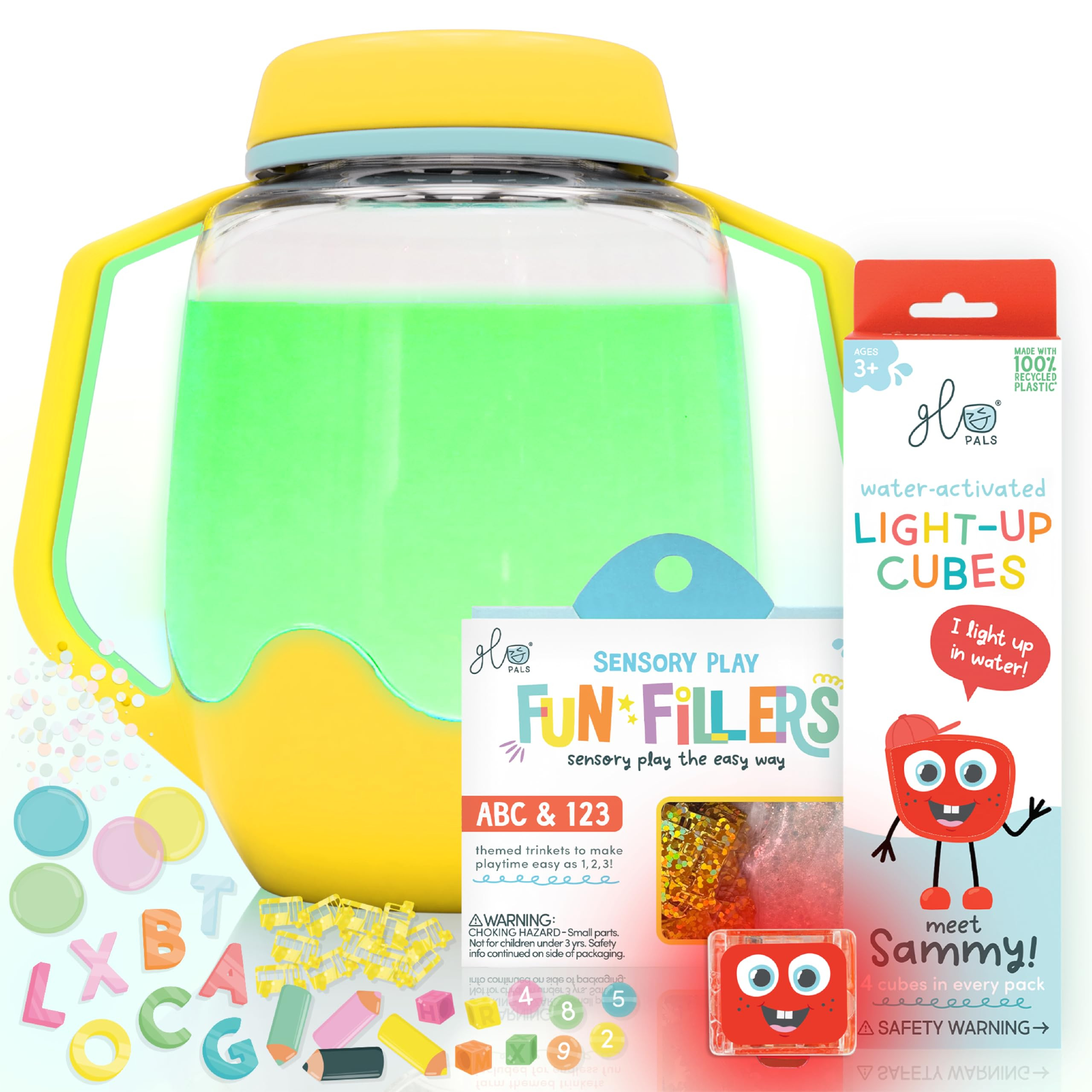 Glo Pals Sensory Play Pack Bundle with Sensory Play Jar, Red Sammy Light-Up Cubes, & Fun Fillers ... | Amazon (US)