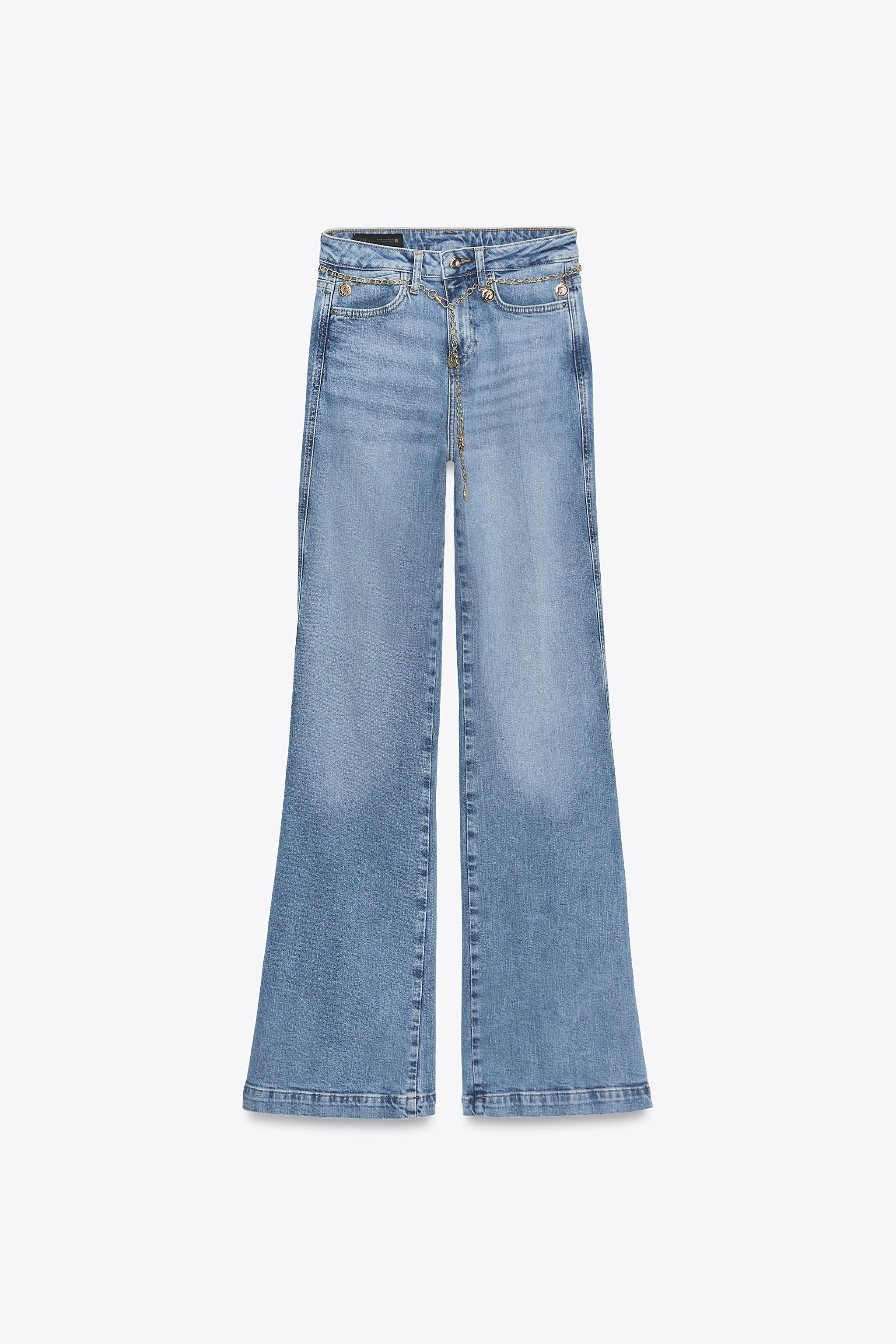 Z1975 HIGH WAIST BOOTCUT JEANS WITH CHAIN BELT | Zara US
